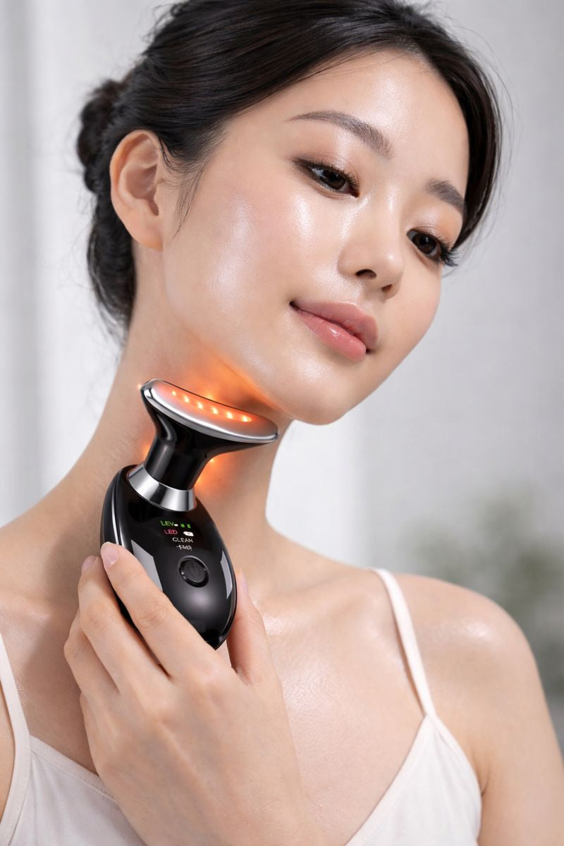 LED Neck and Face Massager with 7 Light Therapy